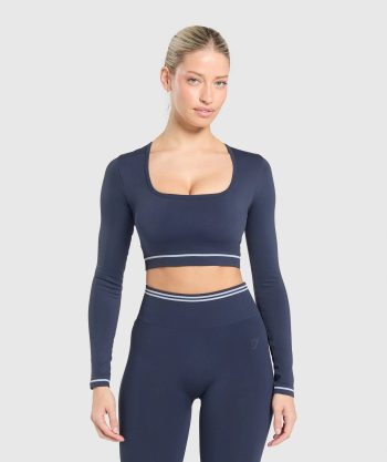 Contrast Seamless Crop Top