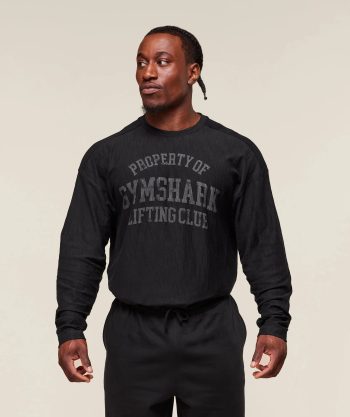Lightweight Slub Textured Lifting Authenticator OS LS T-shirt