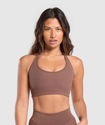 Warp Knit Seamless Halter Neck Bralette