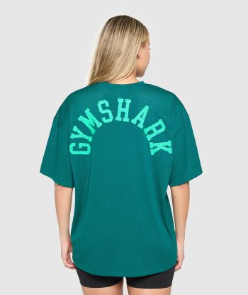 Mesh Graphic Oversized T-Shirt