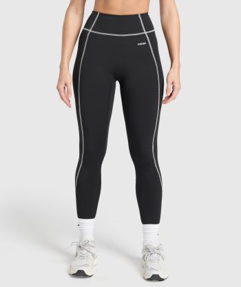 Retro Contrast Stitch Leggings