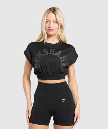 Mesh Graphic Crop Top