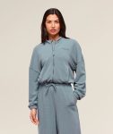 Waffle Midi Zip Up Jacket