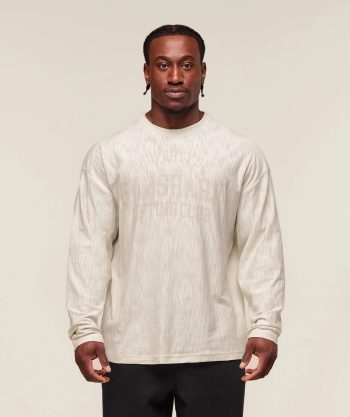 Lightweight Slub Textured Lifting Authenticator OS LS T-shirt