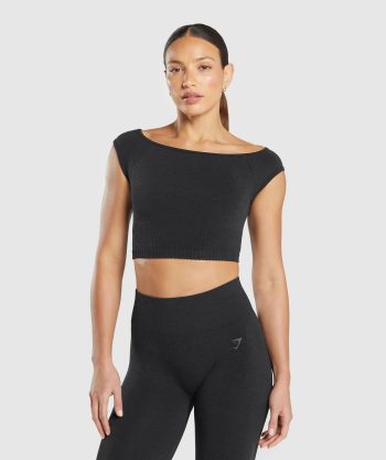 Luxe Seamless Boat Neck Crop Top