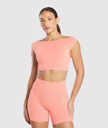 Luxe Seamless Boat Neck Crop Top
