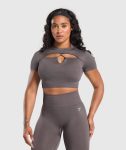 Adapt Monogram Seamless Ruched Crop Top