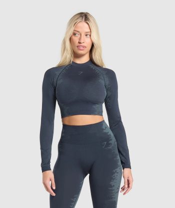 Caged Seamless Long Sleeve Crop Top