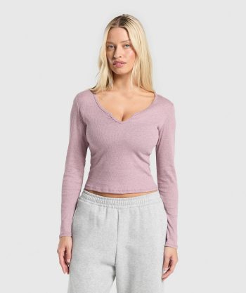 Rib Long Sleeve Top